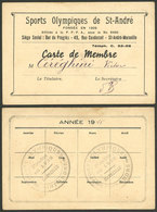 FRANCE: Membership Card Of "Sports Olympiques De St. André" Club, Year 1945, VF Quality!" - Autres & Non Classés