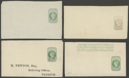 GREAT BRITAIN: Old Wrappers, One Is A Front, And 2 Appear To Be Proofs, Very Interesting Group! - Entiers Postaux
