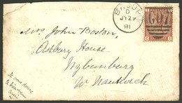 GREAT BRITAIN: 29/JUL/1881 Badup - Nantwich: Cover Franked With 1p. (Sc.79), Very Nice! - ...-1840 Voorlopers