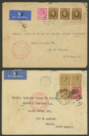 GREAT BRITAIN: 2 Airmail Covers Sent To Rio De Janeiro In 1936 Via Germany (DLH), Interesting! - ...-1840 Préphilatélie