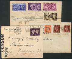 GREAT BRITAIN: 2 Covers Sent To Switzerland + 1 To Brazil Between 1940 And 1948, Interesting Group! - ...-1840 Vorläufer