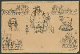 GREAT BRITAIN: Envelope With Comic Caricatures "Fores's COACHING Envelope", Very Nice And Attractive!" - Autres & Non Classés