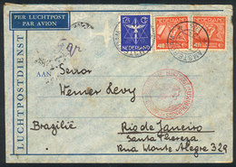 NETHERLANDS: 22/JA/1935 Amsterdam - Rio De Janeiro: Airmail Cover Sent By DLH (Germany), Minor Faults, Interesting! - Postal History