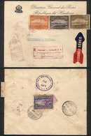 HONDURAS: OFFICIAL Envelope Posted By Registered Airmail From Tegucigalpa To Uruguay On 10/FE/1931 Franked With Official - Honduras