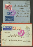 HUNGARY: 2 Airmail Covers Sent From Budapest To Brazil In MAR/1938, Both Via Germany (DLH), With Some Minor Faults But O - Other & Unclassified