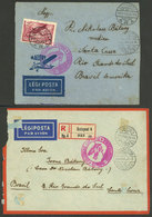 HUNGARY: 2 Airmail Covers Sent From Budapest To Brazil In MAR/1938, Both Via Germany (DLH), With Some Minor Faults But O - Altri & Non Classificati