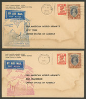 BRITISH INDIA: 1/JUL/1947 Calcutta - USA: 2 Covers, First Flights To New York And San Francisco, With Arrival Backstamps - Autres & Non Classés