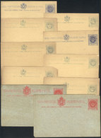 PORTUGUESE INDIA: 10 Old Postal Cards Of ¼t. And 1t., Unused, Some With Minor Defects. With Some Varieties In Impression - India Portoghese