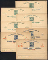 PORTUGUESE INDIA: 7 Old Postal Cards Of ¼t., 1t. And Overprintred Of 3t., Unused, Some With Minor Defects. With Some Var - Inde Portugaise