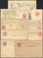 PORTUGUESE INDIA: 9 Illustrated Postal Cards Of 1898, "5th Centenary Of India", Very Fine Quality!" - Portugees-Indië
