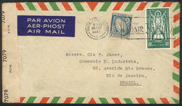 IRELAND: Airmail Cover Sent From Dublin To Brazil On 24/MAY/1945, Censored, Rare Destination! - Sonstige & Ohne Zuordnung