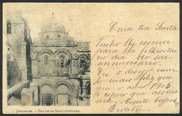 ISRAEL: JERUSALEM: The Holy Sepulchre, Sent From France To Brazil On 18/MAR/1906, With Several Cancels On Back, VF! - Israel