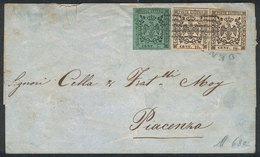ITALY: Folded Cover Franked By Sc.6 + 7 Pair, Very Nice! - Modène