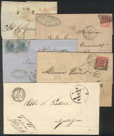 ITALY: 5 Folded Covers And Entire Letters Posted Between 1818 And 1875, Some Of Very Fine Quality, Good Opportunity! - Other & Unclassified