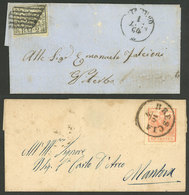 ITALY: 2 Old Folded Covers With Nice Frankings And Cancels, VF Quality! - Other & Unclassified