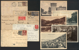 ITALY: 5 Postcards Used Between 1926 And 1936, Some With Interesting Postages Or Postmarks, And With Good Views Of Lagos - Autres & Non Classés