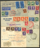 ITALY: 6 Covers Sent To Rio De Janeiro Between 1936 And 1938, All Via Germany (DLH), With Nice Frankings And Postal Mark - Other & Unclassified