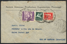 ITALY: Airmail Cover Sent From Lucca To Rio De Janeiro On 5/DE/1938 Franked With 11L, Very Nice And Interesting! - Other & Unclassified