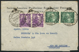 ITALY: Airmail Cover Franked With 11L. Including A Pair Of Sc.C105 (airmail 5L. Leonardo Da Vinci), Sent From Lucca To R - Altri & Non Classificati