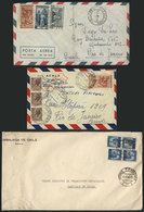 ITALY: 3 Covers Sent To Brazil And Chile Between 1946 And 1954, Interesting! - Other & Unclassified