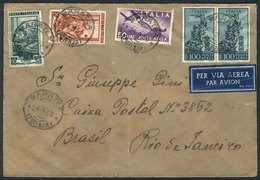 ITALY: Airmail Cover Sent From Maratea To Rio De Janeiro On 24/SE/1953 With Good Postage Of 285L., Very Attractive! - Autres & Non Classés