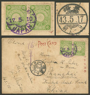 JAPAN: Postcard Sent To China On 17/MAY/1910, With Some Defects, Interesting! - Brieven En Documenten