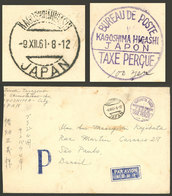 JAPAN: Cover Sent From Kagoshima To Brazil On 9/DE/1961, Without Postage, With Violet "TAXE PERÇUE" Mark, Interesting!" - Storia Postale