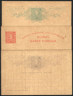MOZAMBIQUE: Postal Cards Of 1903: 10Rs., 25Rs. And Double Card Of 20+20Rs., Unused, Excellent Quality! - Mozambique