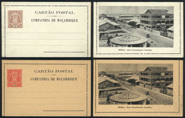 MOZAMBIQUE - COMPANY: Lettercards Of 1903 Of 25Rs. And 50Rs. Illustrated On Reverse With View Of "BEIRA, Rua Conselheiro - Mosambik