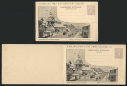 MOZAMBIQUE - COMPANY: Double Postal Card Of 1904 Of 20+20Rs. Illustrated With View Of "Beira - Meteorological Observator - Mozambico