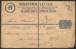 NEW ZEALAND: Envelope For Registered Letter Sent From Dunedin To BRAZIL On 17/FE/1904 With Transit Via Montevideo, Missi - Brieven En Documenten