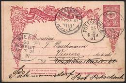 PALESTINE: 20pa. Postal Card Of TURKEY, Sent From HAIFA To Wien On 14/JUL/1901 And Forwarded To Pottschach, With Transit - Palestine