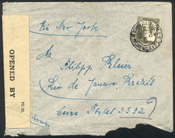 PALESTINE: Airmail Cover Sent From Rishon Le Tsiton To Rio De Janeiro On 22/NO/1943, Censored, Minor Defects, Very Nice! - Palestine