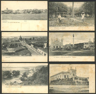 PARAGUAY: ASUNCIÓN: 6 Old Cards With Good Views: Port, General View Of The City, Salinares, Hammocks, Cathedral And Cons - Paraguay