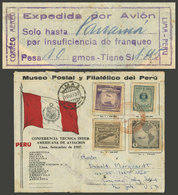 PERU: Special Cover Commemorating The Aviation Conference, Sent By Airmail From Lima To New York On 16/SE/1937, Franked  - Pérou