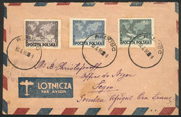 POLAND: Sc.457/9, On A Cover Used On 30/JUN/1950, Very Nice! - Autres & Non Classés
