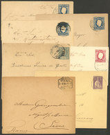 PORTUGAL: 7 Postal Cards Used Between 1886 And 1912, Varied Colors And Cancels, VF General Quality! - Entiers Postaux