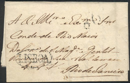 PORTUGAL: ANONYMOUS Entire Letter Sent From Lisboa To Rio De Janeiro On 25/SE/1820, With LISBOA In Black Oval And "80" D - Autres & Non Classés