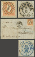 PORTUGAL: 7/AU/1869 Lisboa - Rio De Janeiro, Entire Letter Franked With Sc.30 (1867/70 80Rs. Orange Perforated), With Ar - Autres & Non Classés