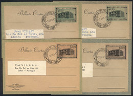 PORTUGAL - CAPE VERDE: 4 Different Aerograms (2 Of 4.50R. + 2 Of 5R.) Sent To Lisboa In 1952, Excellent Quality! - Cap Vert