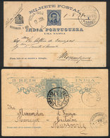PORTUGAL - INDIA: 2 Postal Cards Used In 1897 And 1906 From NOVA-GOA To Mozambique And Mussooree Respectively, Interesti - Inde Portugaise