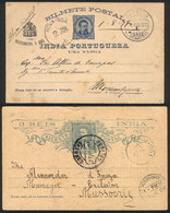 PORTUGAL - INDIA: 2 Postal Cards Used In 1897 And 1906 From NOVA-GOA To Mozambique And Mussooree Respectively, Interesti - Portugees-Indië