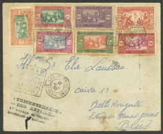 SENEGAL: 12/DE/1935 Dakar - Natal (Brasil): First Flight, Cover Sent To Bello Horizonte, Nice Multicolor Postage, With M - Other & Unclassified