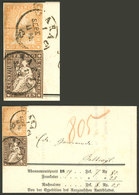 SWITZERLAND: Letter (printed Circular) Posted In Aarau On 21/JUL/1859, With Nice Postage Of 25R. (Sc.36 + 39), VF Qualit - ...-1845 Préphilatélie