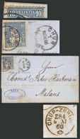 SWITZERLAND: 7/NO/1866 CHUR - Malans: Entire Letter Franked By Sc.44 (10c. Blue) WITH VARIETY: Double Frame Line At Top, - ...-1845 Préphilatélie