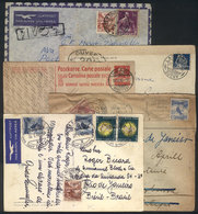 SWITZERLAND: 5 Covers Or Cards Sent To Brazil In Varied Periods, Including One With MIXED POSTAGE With Brazilian Stamp U - ...-1845 Préphilatélie