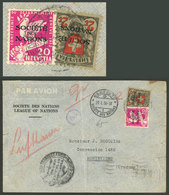 SWITZERLAND: OFFICIAL COVER Franked With 2.20Fr. Of The League Of Nations, Sent From Geneve To Uruguay On 29/JA/1936, Wi - ...-1845 Préphilatélie