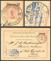 TURKEY: Postal Card Of Austrian Levant Sent From Constantinople To Paris On 8/SE/1897, VF Quality! - Brieven En Documenten