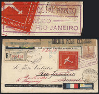 URUGUAY: 20/JA/1925 Montevideo - Rio De Janeiro: "ENSAYO POSTAL AÉREO", Registered Cover With Special Violet Handstamp,  - Uruguay