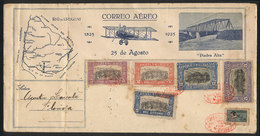 URUGUAY: 25/AU/1925 Montevideo - Florida, Special Flight, Cover With Nice Illustrations And Colorful Postage, With Some  - Uruguay